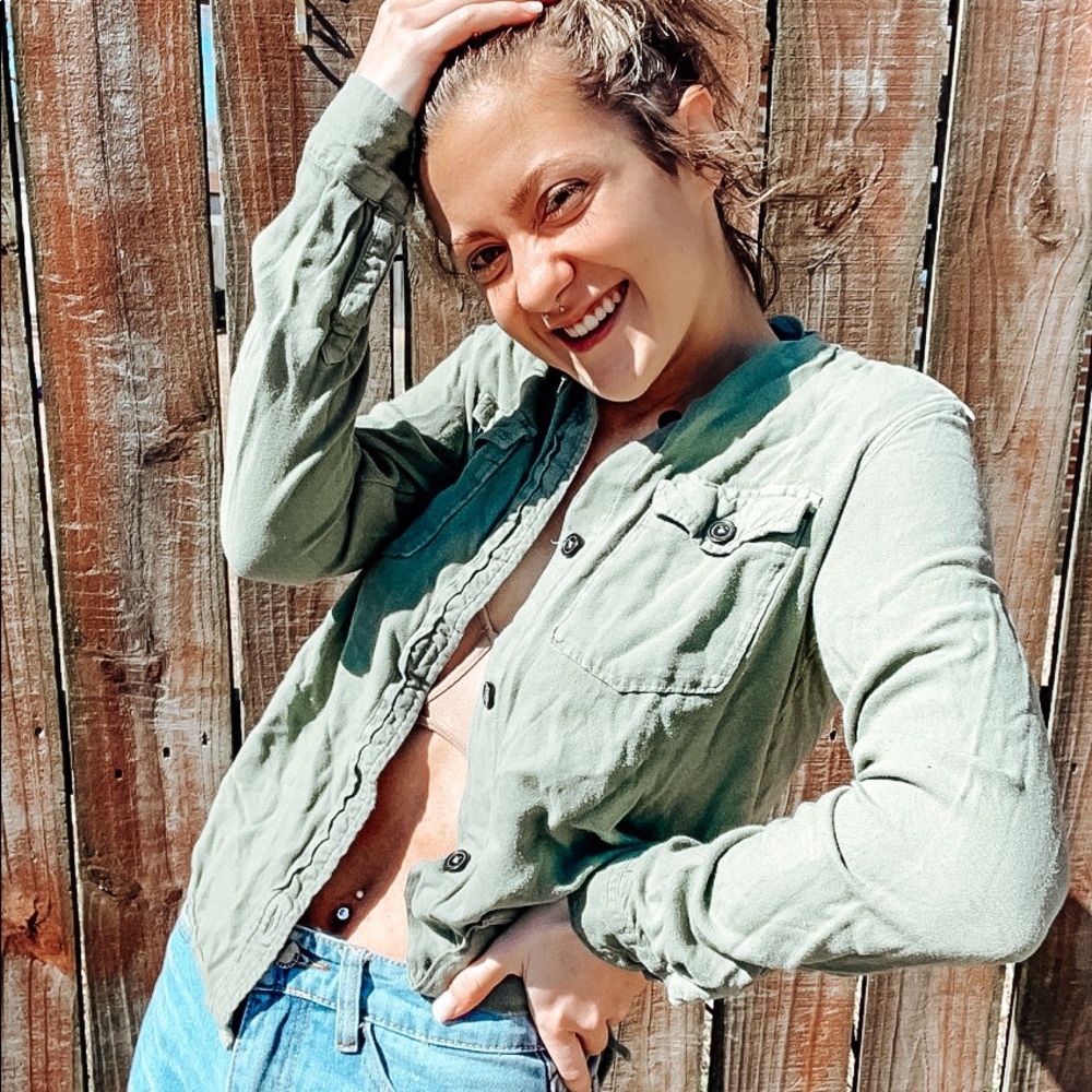 Mudd olive green cardigan